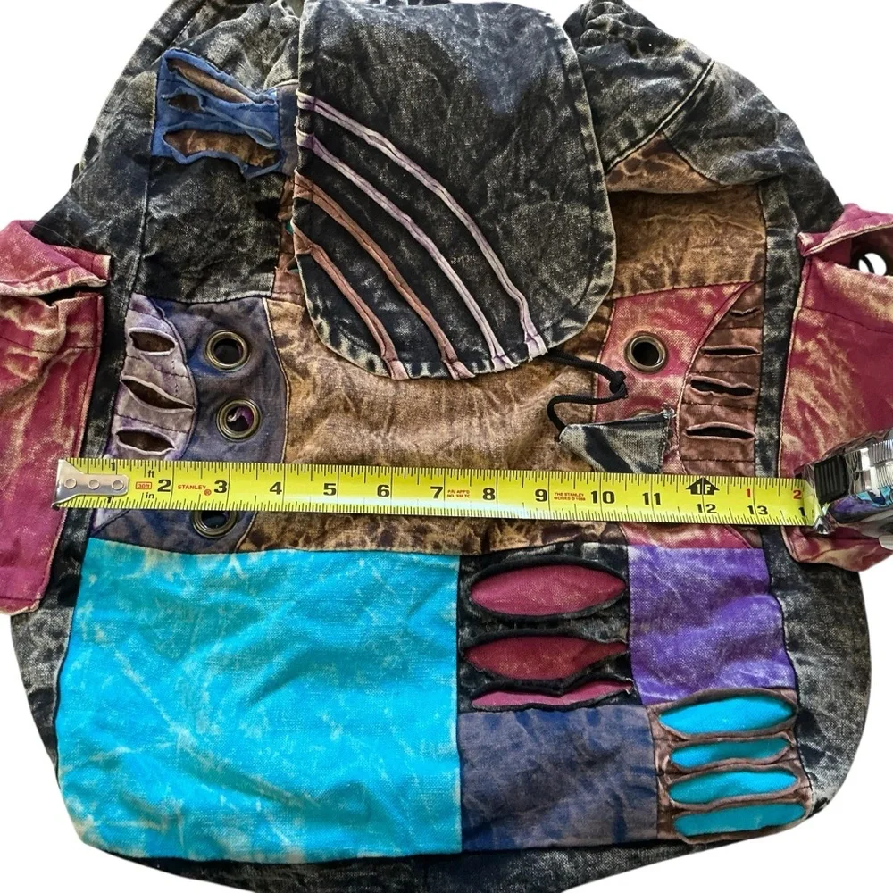 Vintage Napalese cotton patchwork stone washed hippie bohemian backpack